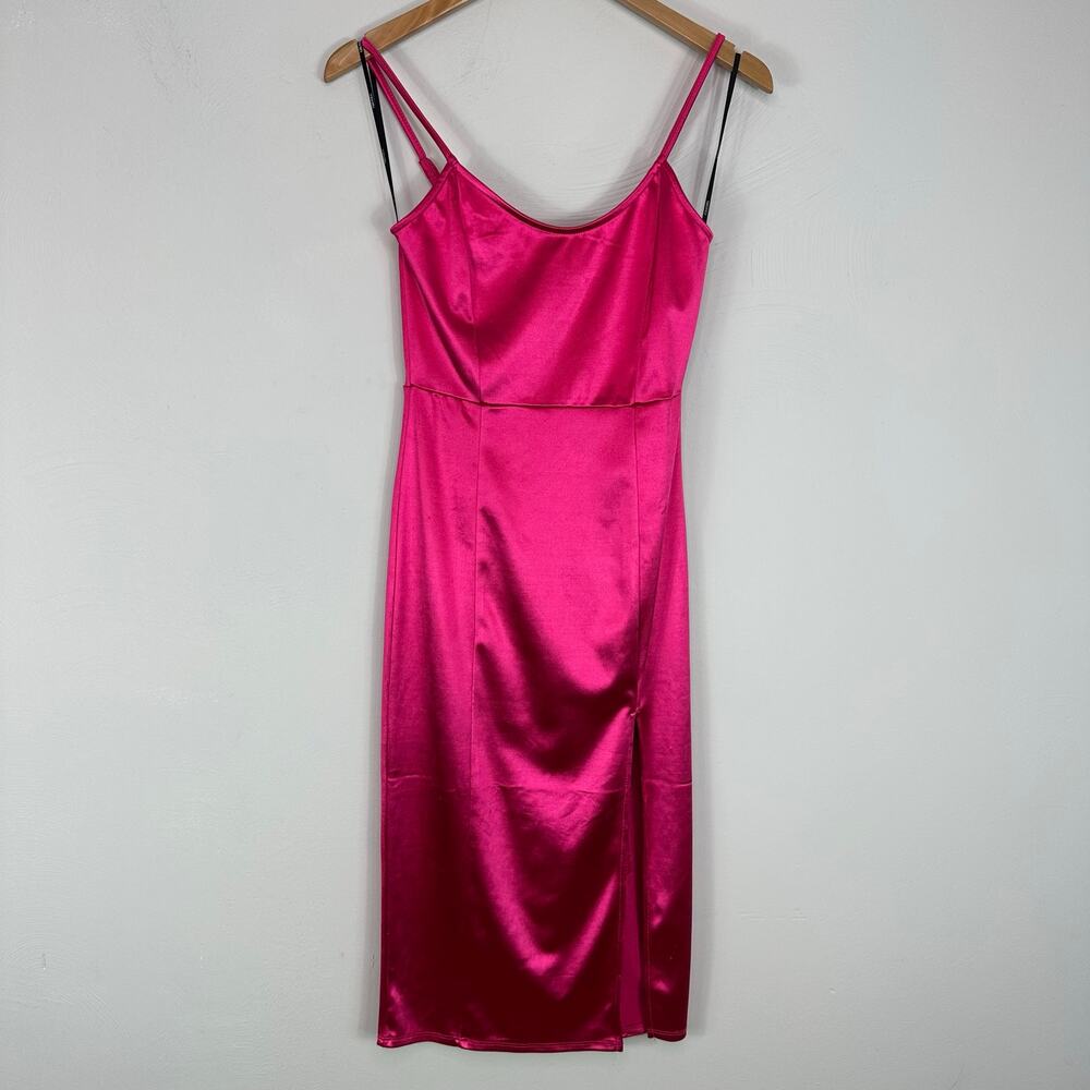 Forever 21 Magenta Pink Front Slit Sheath Midi Dress